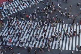 Người dân di chuyển trên đường phố Tokyo, Nhật bản. (Nguồn: AFP/TTXVN) 