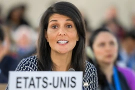 Đại sứ Mỹ tại Liên hợp quốc Nikki Haley. (Nguồn: AFP/TTXVN)