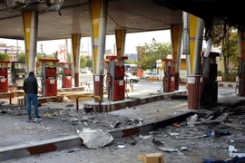 Một trạm xăng bị người biểu tình đốt phá tại Eslamshahr, Iran, ngày 17/1/2019. (Nguồn: AFP/TTXVN) 