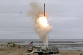 Vụ thử tên lửa hành trình phóng từ mặt đất tại đảo San Nicolas, bang California (Mỹ) ngày 18/8/2019. (Ảnh minh họa: AFP/TTXVN) 