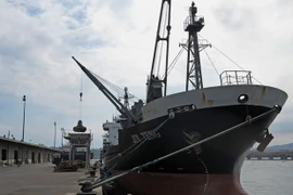 Tàu hàng Jin Teng của Triều Tiên neo tại cảng Subic, phía bắc Manila, Philippines ngày 4/3. (Nguồn: AFP/TTXVN)