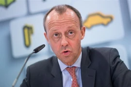 Ông Friedrich Merz trong cuộc họp báo tại Cologne, Đức ngày 19/3. (Nguồn: AFP/TTXVN)