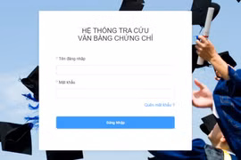 Giao diện hệ thông tra cứu văn bằng, chứng chỉ. (Ảnh chụp màn hình)
