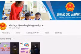 Giao diện điện tử kho học liệu số về dạy lớp 1 của Bộ Giáo dục và Đào tạo. (Ảnh chụp màn hình)