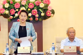 Chủ tịch Quốc hội Nguyễn Thị Kim Ngân chủ trì và phát biểu khai mạc Phiên họp thứ 35 của Ủy ban Thường vụ Quốc hội. (Ảnh: Trọng Đức/TTXVN)