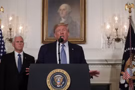 Tổng thống Mỹ Donald Trump phát biểu tại Nhà Trắng, ngày 5/8 về các vụ xả súng gần đây. (Nguồn: Getty Images)