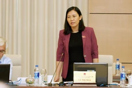 Chủ nhiệm Ủy ban Tư pháp của Quốc hội Lê Thị Nga phát biểu. (Ảnh: Nguyễn Dân/TTXVN)