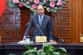 Thủ tướng Nguyễn Xuân Phúc phát biểu tại Phiên họp của Thường trực Chính phủ về tình hình Tết Nguyên đán Kỷ Hợi và những nhiệm vụ trọng tâm sau Tết. (Ảnh: Thống Nhất/TTXVN)