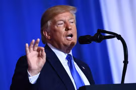 Tổng thống Mỹ Donald Trump phát biểu tại cuộc họp báo bên lề Hội nghị thượng đỉnh G20 ở Osaka, Nhật Bản, ngày 29/6. (Nguồn: AFP/TTXVN)