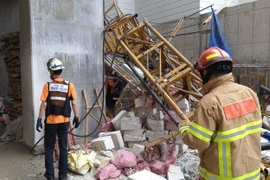 Hiện trường vu sập thang máy. (Nguồn: Yonhap)