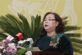 Bà Nguyễn Thị Bích Ngọc, Phó Bí thư Thành ủy, Chủ tịch Hội đồng nhân dân thành phố Hà Nội. (Ảnh: Nguyễn Dân/TTXVN)