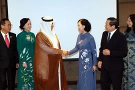 Trưởng Ban Dân vận Trung ương Trương Thị Mai hội kiến Phó Chủ tịch Quốc hội Mohammed Bin Abdullah Al-Sulaiti. (Ảnh: Ngự Bình/TTXVN)