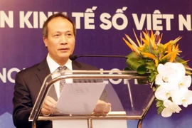 Thứ trưởng Bộ Công thương Cao Quốc Hưng phát biểu tại hội nghị. (Ảnh: Trần Việt/TTXVN)