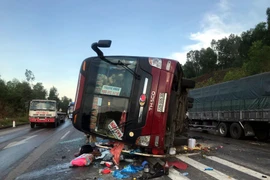 Hiện trường xảy ra vụ tai nạn. (Ảnh: TTXVN phát)