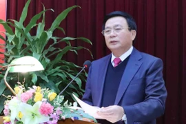 Ông Nguyễn Xuân Thắng, Bí thư Trung ương Đảng, Chủ tịch Hội đồng Lý luận Trung ương, Giám đốc Học viện Chính trị Quốc gia Hồ Chí Minh phát biểu. (Ảnh: Phương Hoa/TTXVN)