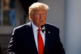 Tổng thống Mỹ Donald Trump tại cuộc họp báo ở Washington D.C, Mỹ. (Nguồn: THX/TTXVN)