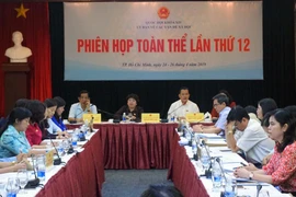Quang cảnh Phiên họp toàn thể Ủy ban về các vấn đề xã hội của Quốc hội lần thứ 12, sáng 25/4. (Ảnh: Thu Hoài/TTXVN)