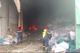 Hiện trường vụ cháy. (Ảnh: Nguyễn Văn Việt/TTXVN)