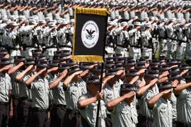 Lực lượng Vệ binh quốc gia Mexico tại lễ thành lập ở Campo Marte, Mexico City, ngày 30/6/2019. (Nguồn: AFP/TTXVN)