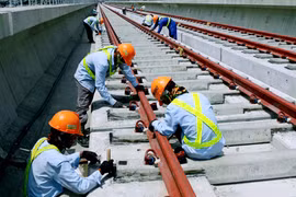 Công trường dự án Metro số 1 Bến Thành-Suối Tiên. (Nguồn: TTXVN)