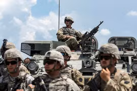 Binh sỹ Mỹ tham gia một cuộc tập trận ở Macedonia ngày 17/6/2019. (Nguồn: AFP/TTXVN)