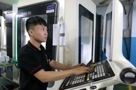 Sinh viên học nghề tại trường Trung cấp nghề Kỹ thuật Công nghệ Hùng Vương, Thành phố Hồ Chí Minh. (Ảnh: Thanh Vũ/TTXVN)