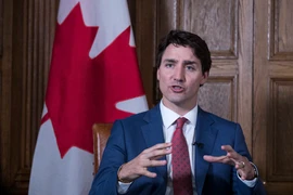 Thủ tướng Canada Justin Trudeau phát biểu với báo giới tại Ottawa. (Nguồn: AFP/TTXVN)