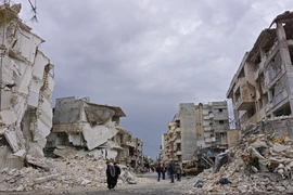 Ảnh tư liệu: Hiện trường đổ nát sau một vụ không kích tại Idlib, tây bắc Syria, ngày 14/3/2019. (Nguồn: AFP/TTXVN)