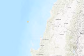 Ví trí khu vực xảy ra trận động đất. (Nguồn: earthquake.usgs.gov)