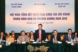 Phó Thủ tướng, Bộ trưởng Bộ Ngoại giao Phạm Bình Minh phát biểu. (Ảnh: Văn Điệp/TTXVN)