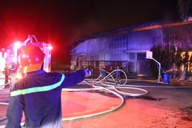 Khu nhà xưởng nơi xảy ra hỏa hoạn. (Ảnh: Huyền Trang/TTXVN)