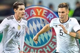 Hai cầu thủ đội tuyển quốc gia Đức Sebastian Rudy (trái) và Niklas Süle sẽ chuyển từ Hoffenheim về Bayern từ mùa bóng tới 2017-2018. (Nguồn: Foto DeFodi.de)
