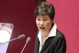 Tổng thống Hàn Quốc Park Geun-hye trong một cuộc họp ở thủ đô Seoul. (Nguồn: Yonhap/TTXVN)