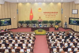 Hội đồng Nhân dân Thành phố Hà Nội khóa XV, nhiệm kỳ 2016-2021. (Ảnh: Phạm Kiên/TTXVN)