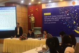 Hội thảo góp ý dự thảo Thông tư hướng dẫn thi hành một số quy định về quản lý thuế, ngày 22/3. (Ảnh: Vietnam+)