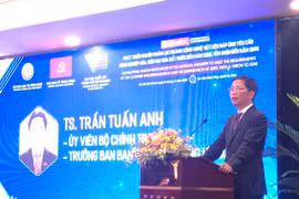 Trưởng Ban Kinh tế Trung ương-Trần Tuấn Anh nhấn mạnh tại Hội thảo, ngày 10/4. (Ảnh: Vietnam+)