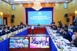 Hội nghị trực tuyến toàn quốc đánh giá tình hình thực hiện nhiệm vụ 5 năm 2016-2020 và triển khai các nhiệm vụ trọng tâm năm 202, ngày 8/1. (Ảnh: Vietnam+)