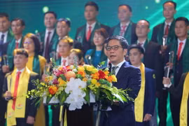 Trưởng Ban Kinh tế Trung ương Trần Tuấn Anh phát biểu tại buổi lễ. (Ảnh: Hoàng Hiếu/TTXVN)