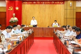 Phó Thủ tướng Lê Minh Khái phát biểu tại buổi làm việc với lãnh đạo tỉnh Tây Ninh. (Ảnh: Thanh Tân/TTXVN)