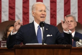 Tổng thống Mỹ Joe Biden đọc Thông điệp liên bang trước lưỡng viện Quốc hội tại Washington, DC, ngày 7/2. (Ảnh: AFP/TTXVN)