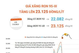 [Infographics] Giá xăng ron 95-III tăng lên 23.125 đồng mỗi lít