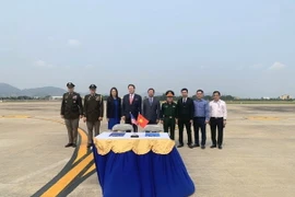 Lễ hồi hương hài cốt quân nhân Hoa Kỳ mất tích trong chiến tranh ở Việt Nam (MIA) lần thứ 160 tại sân bay Quốc tế Đà Nẵng. (Ảnh: TTXVN phát)