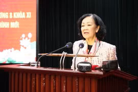 Trưởng ban Tổ chức Trung ương Trương Thị Mai phát biểu tại Hội nghị. (Ảnh: Nguyễn Cường/TTXVN)