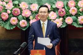 Chủ tịch nước Võ Văn Thưởng phát biểu tại buổi gặp mặt. (Ảnh: Thống Nhất/TTXVN)