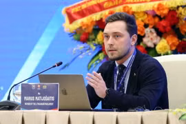 Ông Marius Matijošaitis, Nghị sỹ Lithuania phát biểu. (Ảnh: TTXVN)