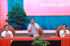 Thủ tướng Phạm Minh Chính làm việc với Ban Thường vụ Tỉnh ủy Bình Định. (Ảnh: Dương Giang/TTXVN)