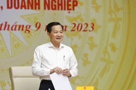 Phó Thủ tướng Lê Minh Khái phát biểu. (Ảnh: An Đăng/TTXVN)