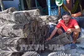 Làng nghề lợp của ở Đồng Tháp. (Ảnh: Chương Đài/TTXVN)