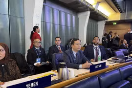 Đại sứ Dương Hải Hưng, Đại diện Thường trực của Việt Nam tại IFAD, dẫn đầu đoàn Việt Nam tham dự Hội nghị. (Ảnh: Dương Hoa/TTXVN) 