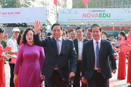 Thủ tướng Phạm Minh Chính phát biểu tại lễ khai mạc Ngày hội Khởi nghiệp quốc gia của học sinh, sinh viên lần thứ V. (Ảnh: Dương Giang/TTXVN)